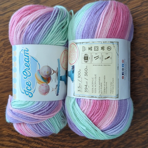Lion Brand Ice Cream Light Weight (3) - 4 skeins total - Picture 2 of 8